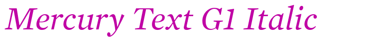 Mercury Text G1 Italic